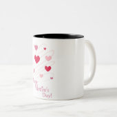 "HAPPY VALENTINE'S DAY" - HERZEN ZWEIFARBIGE TASSE (VorderseiteRechts)