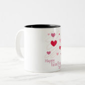 "HAPPY VALENTINE'S DAY" - HERZEN ZWEIFARBIGE TASSE (Vorderseite Links)