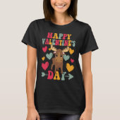 Happy Valentines Day Highland Cow Heart Love Groov T-Shirt (Vorderseite)