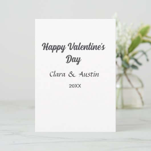 Happy Valentine's Day hinzufügen Namensdatum einfa Einladung (Stehend Vorderseite)