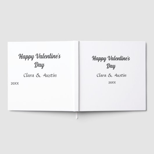 Happy Valentine's Day hinzufügen Namensdatum einfa Gästebuch (Voll)