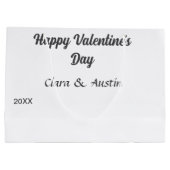 Happy Valentine's Day hinzufügen Namensdatum einfa Große Geschenktüte (Rückseite)