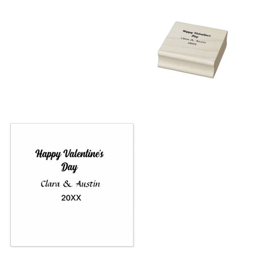Happy Valentine's Day hinzufügen Namensdatum einfa Gummistempel (Stempel)