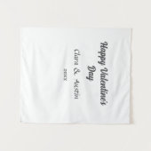 Happy Valentine's Day hinzufügen Namensdatum einfa Wandteppich (Vorderseite (Horizontal))