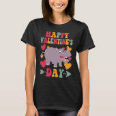 Happy Valentines Day Hippo Heart Love Groovy T-Shirt (Vorderseite)