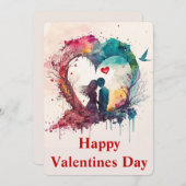 Happy Valentines Day Holiday Card Feiertagskarte (Vorne/Hinten)