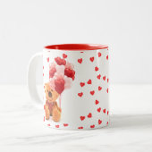 Happy Valentine's Day Holiday Hearts Kaffee Zweifarbige Tasse (Vorderseite Links)