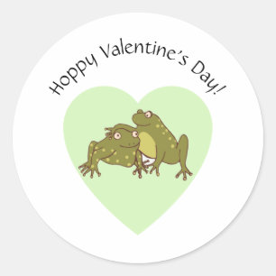 Happy Valentines Day Hoppy Frogs in Liebe Runder Aufkleber