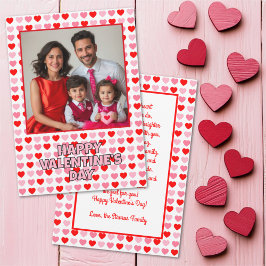 Happy Valentine's Day Hört Custom Foto und Text Feiertagskarte