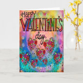 Happy Valentine's Day Hübsche blutige Herzen Karte (Gelbe Blume)