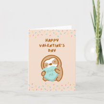 Happy Valentine's Day Hug Me Candy Heart Sloth
