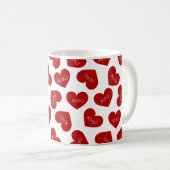 Happy Valentines Day Hugs and Kisses Modern  Kaffeetasse (VorderseiteRechts)