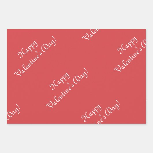 Happy Valentine's Day Hugs & Kisses Liebe Custom Geschenkpapier Set (Vorderseite 3)