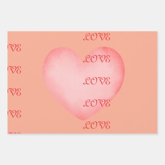 Happy Valentine's Day Hugs & Kisses Liebe Custom Geschenkpapier Set (Vorderseite 2)