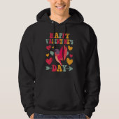 Happy Valentines Day Hummingbird Heart Love Groovy Hoodie (Vorderseite)