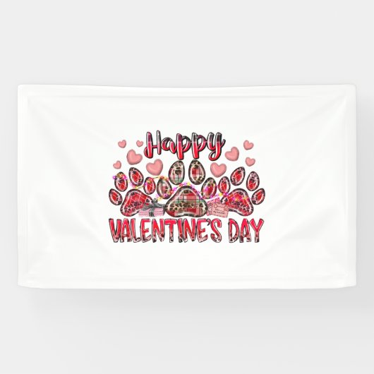 Happy Valentines Day Hund Banner (Horizontal)