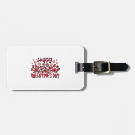 Happy Valentines Day Hund Gepäckanhänger (Vorderseite horizontal)