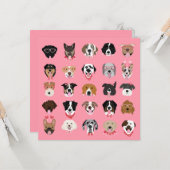 Happy Valentines Day Hund Gesicht Muster Karte (Vorderseite/Rückseite Beispiel)