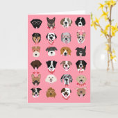 Happy Valentines Day Hund Gesicht Muster Karte (Gelbe Blume)