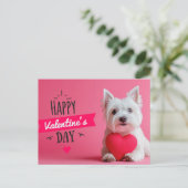Happy Valentine's Day Hund Postkarte (Stehend Vorderseite)