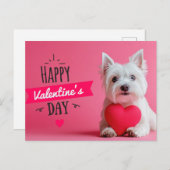 Happy Valentine's Day Hund Postkarte (Vorne/Hinten)