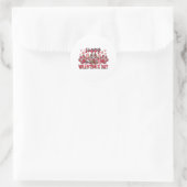 Happy Valentines Day Hund Runder Aufkleber (Tasche)