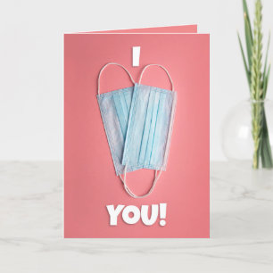 Happy Valentine's Day I Heart You Covid Gesicht Ma Feiertagskarte