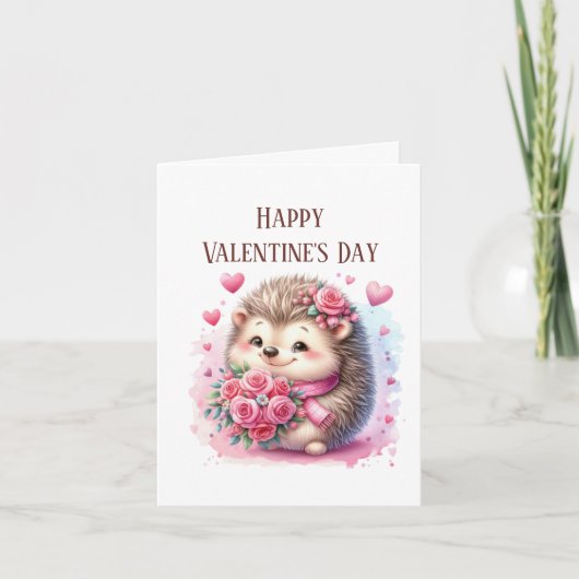 Happy Valentine's Day Igel Feiertagskarte (Vorderseite)