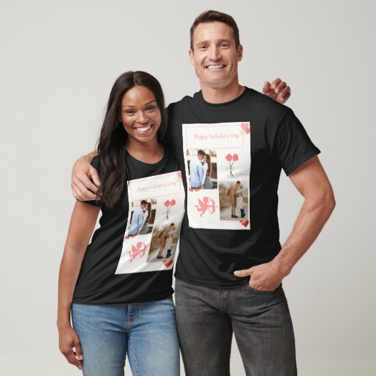 Happy Valentine's Day Ihr Foto T-Shirt (Unisex)
