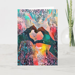 Happy Valentine's Day   Ihre Worte Hand Herz Liebe Feiertagskarte