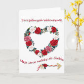 Happy Valentines Day in Polish Card Karte (Gelbe Blume)