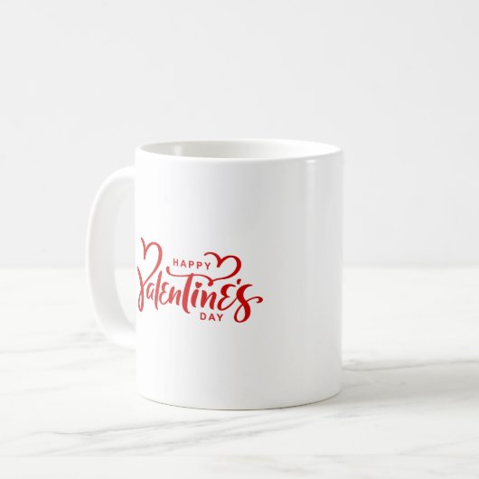 Happy Valentine's Day in Red Kaffeetasse (Vorderseite Links)