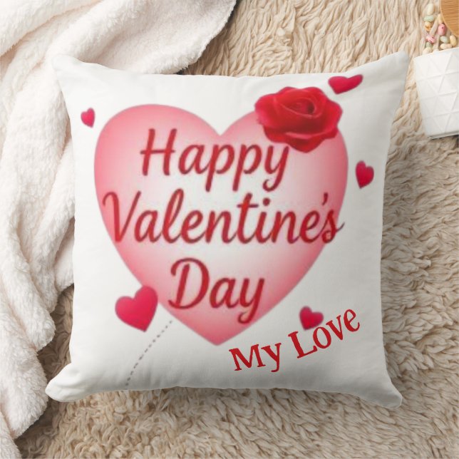 Happy Valentine's Day Individuelle Name Kissen (Decke)