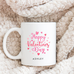 Happy Valentine's Day Individuelle Name Liebe Herz Kaffeetasse