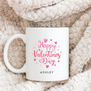 Happy Valentine's Day Individuelle Name Liebe Herz Kaffeetasse