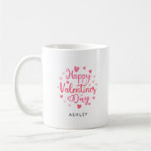 Happy Valentine's Day Individuelle Name Liebe Herz Kaffeetasse (Links)