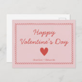 Happy Valentines Day Individuelle Name Postkarte (Vorne/Hinten)