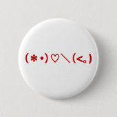 Happy Valentine's Day / Japanische Emoticons Button (Vorderseite)