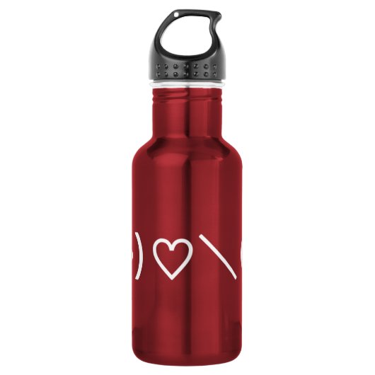 Happy Valentine's Day / Japanische Emoticons Edelstahlflasche (Vorderseite)