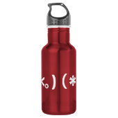 Happy Valentine's Day / Japanische Emoticons Edelstahlflasche (Rückseite)