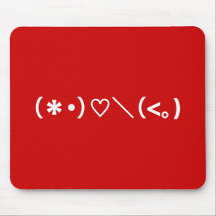 Happy Valentine's Day / Japanische Emoticons Mousepad