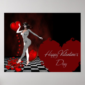 Happy Valentine's Day - Jester Fantasy Print Poster