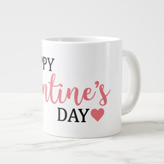 Happy Valentine's Day Jumbo Tasse (Vorderseite Rechts)