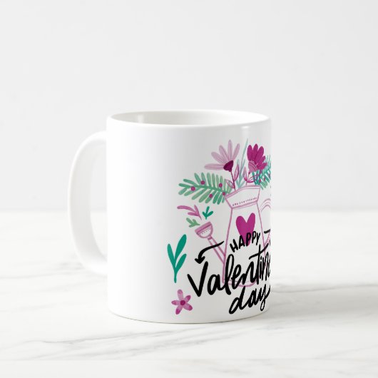 Happy Valentine's Day Kaffeetasse (Vorderseite Links)
