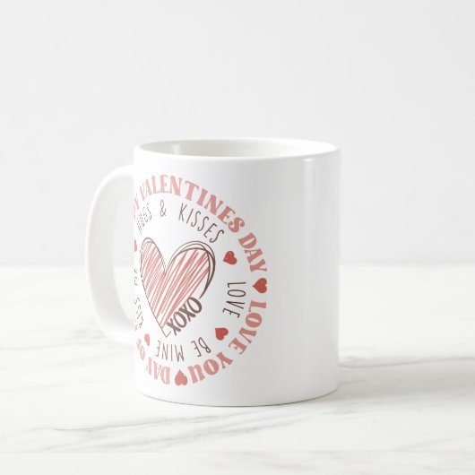 Happy Valentine's Day Kaffeetasse (Vorderseite Links)