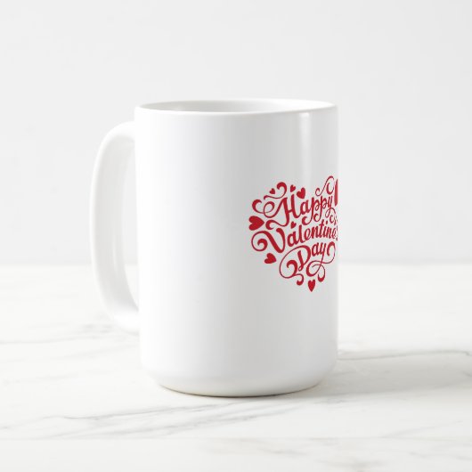 Happy Valentine's Day Kaffeetasse (Vorderseite Links)