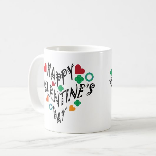 Happy Valentine's Day Kaffeetasse (Vorderseite Links)