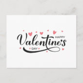 Happy Valentines Day Kalligraphieschrift Postkarte (Vorderseite)