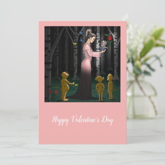 Happy Valentines Day Karte (Stehend Vorderseite)