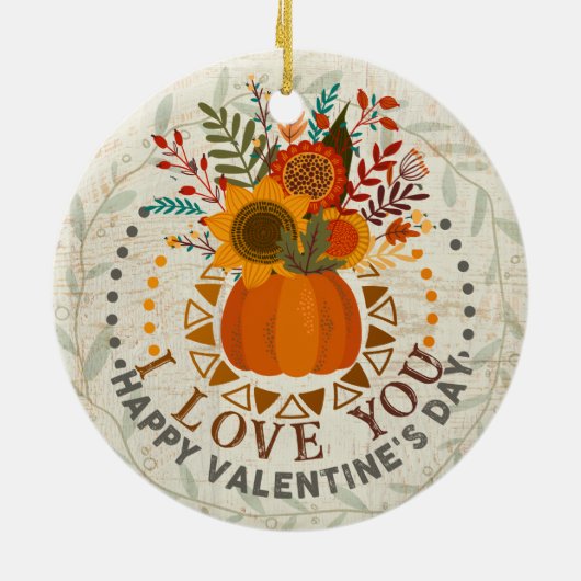 Happy Valentine's Day Keramik Ornament (Hinten)